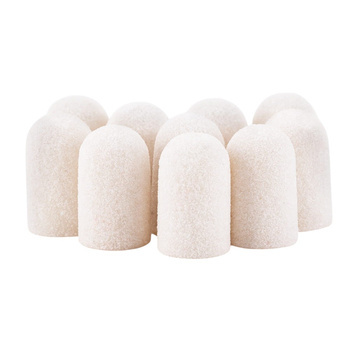 Cappucci per pedicure 7 mm, grana 150, 10 pezzi, ABS, Podo AlleMed, bianco