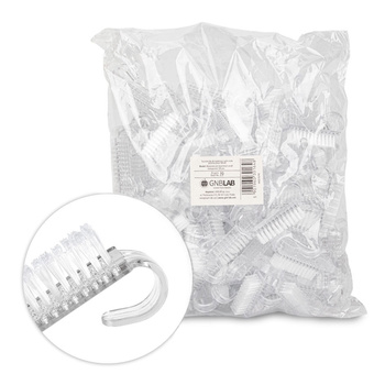 Spazzolino per manicure e polvere, piccolo, trasparente, 100 pezzi