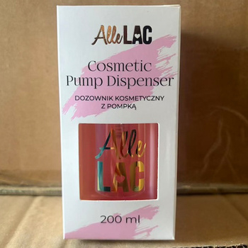 Dosatore con pompa per liquidi AlleLac rosa da 200 ml