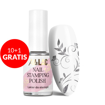 10+1 gratis Smalto per stencil e stamping AlleLac Nail Stamping Polish argento 7 ml
