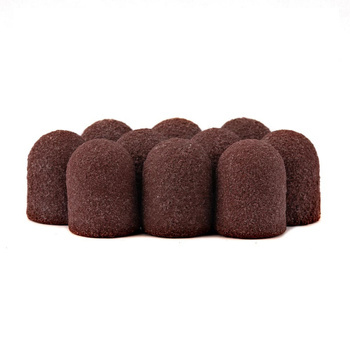 Cappucci abrasivi per pedicure con rivestimento in cotone, 13 mm, grana 180, marroni, AlleMed, 10 pezzi