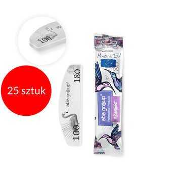 25 pezzi - Mini levigatrice, confezione sicura Aba Group, forma a mezzaluna Sweet 100/180