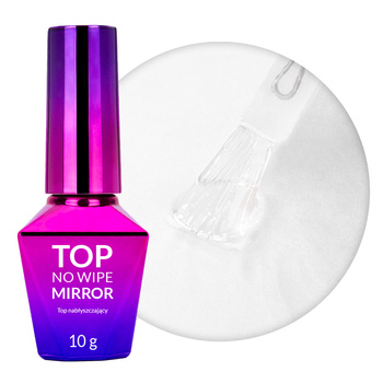 Top lucidante per l'applicazione di polveri “no wipe” senza bisogno di strofinare Mirror Top MollyLac HEMA/Di-HEMA Free Clear 10 g