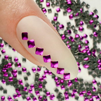 ShinePins: borchie lisce, decorazioni luccicanti per unghie, quadrate, mini, NTN Premium n. 3, 5 g