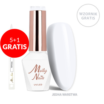 5+1 in omaggio Smalto ibrido LED/UV Gel Polish Business Class n. 310 Pure Silk MollyNails senza HEMA/Di-HEMA 8 g + Campionario Whites IN OMAGGIO