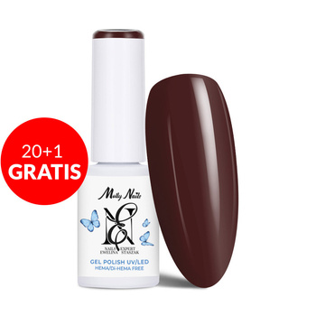 20+1 gratis Smalto ibrido LED/UV Gel Polish Molly Nails by Ewelina Staszak Talizman T2 Ossidiana marrone HEMA/Di-HEMA Free 7 g