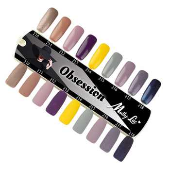 Tavola campioni MollyLac Obsession lucida e opaca 9 colori