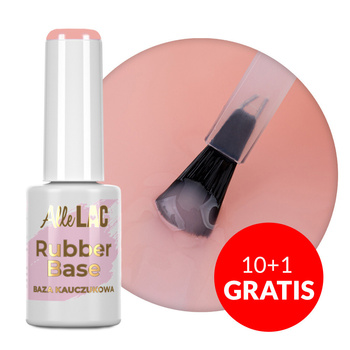 10+1 gratis Base in gomma Rubber Base AlleLac Soft Peach senza HEMA/Di-HEMA 7 g n. 5