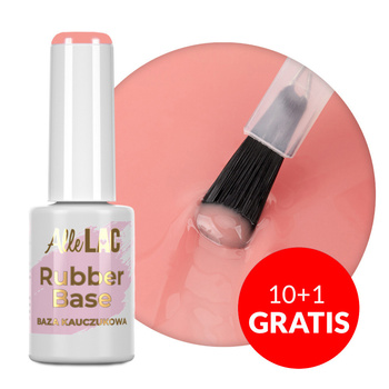 10+1 gratis Base in gomma Rubber Base AlleLac Vibrant Coral senza HEMA/Di-HEMA 7 g n. 9