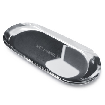 Vassoio metallico ovale per attrezzi NTN Premium, color argento