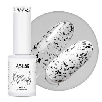 Top coat effetto pellicola tagliata nero, no wipe, AlleLac x Rosie Beauty, 6 g
