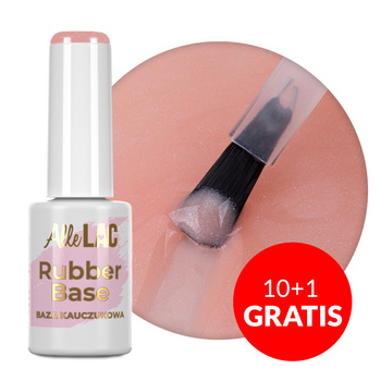 10+1 gratis Base in gomma Rubber Base AlleLac Peach Bling senza HEMA/Di-HEMA 7 g n. 7