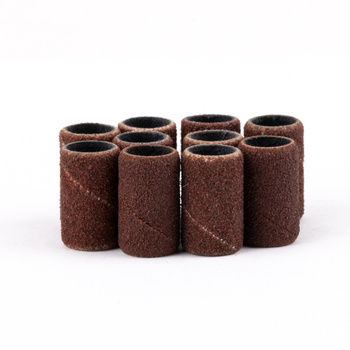 Cappucci per manicure e pedicure, mandrini, inserti abrasivi, cilindro da 6 mm, grana 150, AlleMed, marroni, 10 pezzi