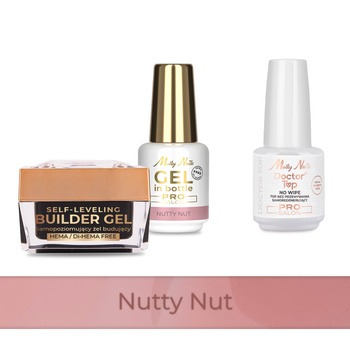 Molly Nails PRO MATCH SYSTEM 2+1 Nutty Nut 2 gel modellanti + Doctor Top 15 g