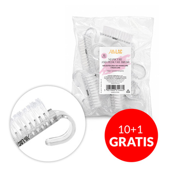 Spazzolino per manicure e polvere, piccolo, trasparente AlleLac , 10 pezzi