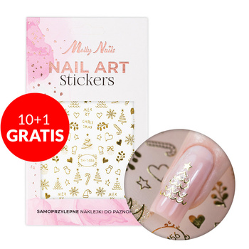 10+1 gratis: adesivi natalizi dorati per unghie MollyNails TH-1456