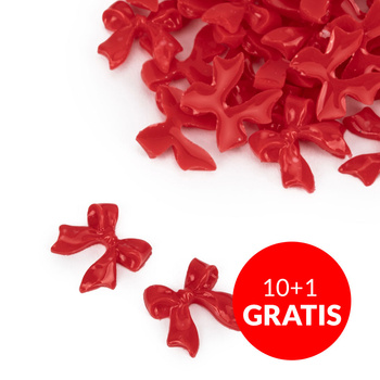 Decorazioni per unghie a forma di fiocco 3D MollyNails rosse, 100 pezzi