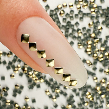 ShinePins: borchie lisce, decorazioni luccicanti per unghie, quadrate, mini, NTN Premium n. 8, 5 g