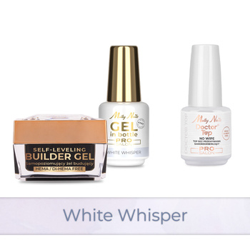 Molly Nails PRO MATCH SYSTEM 2+1 White Whisper 2 gel modellanti + Doctor Top 15 g