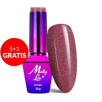 5+1gratis Lakier hybrydowy MollyLac Macarons Strawberry Mousse 10g Nr 471