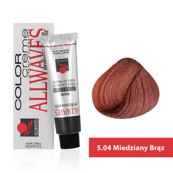 Farba do włosów Allwaves Cream Color miedziany brąz 5.04 100 ml