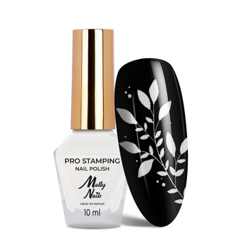 Lakier do stempli i stampingu Molly Nails PRO Stamping Pearl White Nr 26 10ml