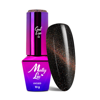 Магнітний гібридний лак з ефектом котячого ока Cat Eye Flashing Magic MollyLac 10 г № 155