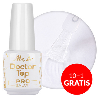 10 + 1 gratis: Selbstregenerierender, wischfreier Topcoat ohne Nachwischen – Doctor Top Pro Salon MollyLac Clear 15 g