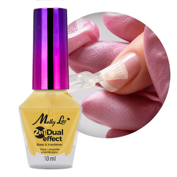Base e balsamo vitaminico indurente DUAL EFFECT 2 in 1 Base & Hardener MollyLac 10 ml