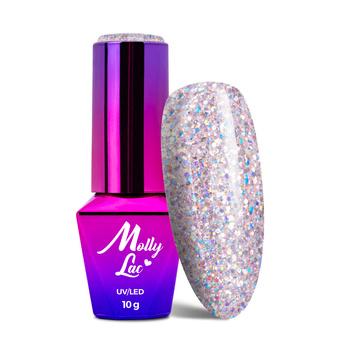 Vernis hybride pailleté MollyLac Born To Glow Scandalous 10 g n° 570