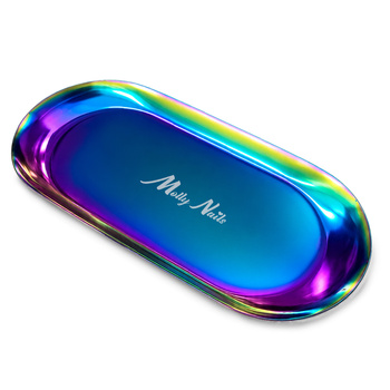 10+1gratis Metalowa tacka na narzędzia MollyNails owalna rainbow