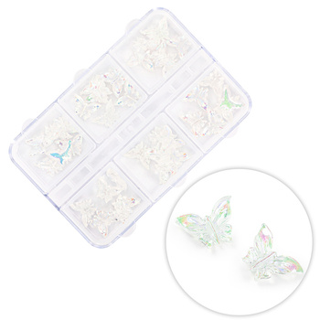 Kasetka z ozdobami motylki 3D Molly Nails 36 sztuk