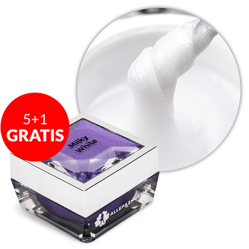 5+1gratis Acrylgel akrylożel budujący Allepaznokcie HEMA/Di-HEMA Free Milky White 30g