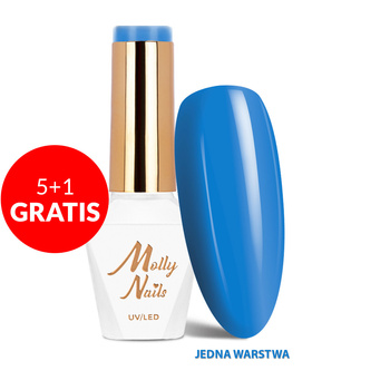 5+1 gratis Smalto ibrido Molly Nails Cocktails &amp; Drinks Blue Lagoon HEMA/Di-HEMA Free 8 g n. 13