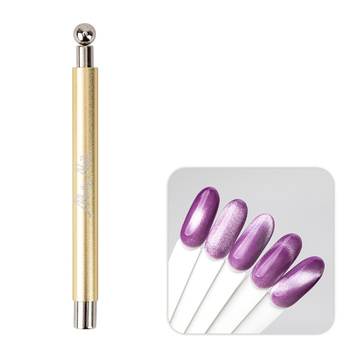Magnes magnetyzer do kociego oka cat eye dwustronny z kulką Molly Nails złoty