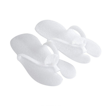 AlleMed disposable foam flip-flops, white, 12 pairs