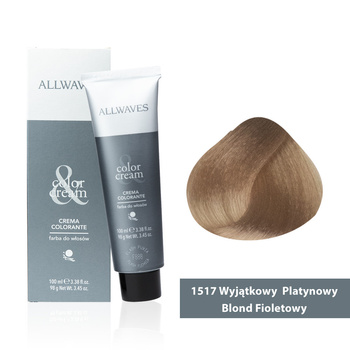 Allwaves Cream Color Hair Dye – Unique Ash-Blonde with Violet Tones 1517, 100 ml