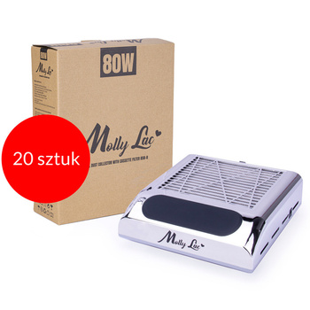 20 pezzi Filtro antipolvere a cassetta MollyLac da 80 W con 1 ventola, argento, 858-8