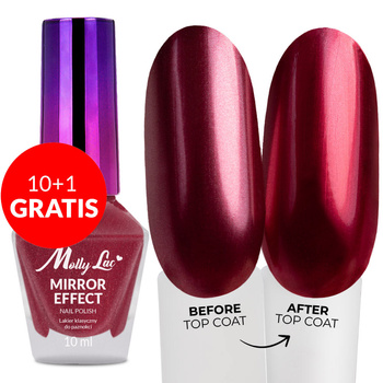 10+1gratis Lakier klasyczny MollyLac Mirror efekt lustrzany/metaliczny Nr 09 10 ml