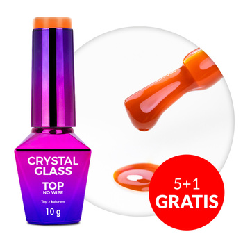 5+1 gratuit Top coloré sans essuyage Top no wipe Crystal Glass Molly Nails Orange Pumpkin HEMA/Di-HEMA Free 10 g