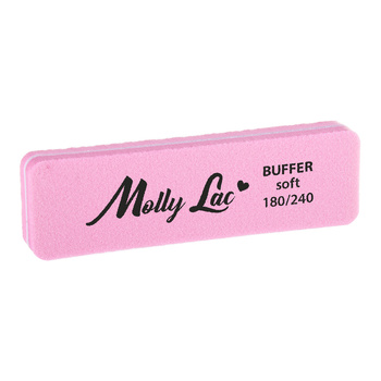 Doppelseitige Polierpads „Buffer mini“ breit, Soft 180/240, rosa, MollyLac, 5 Stück