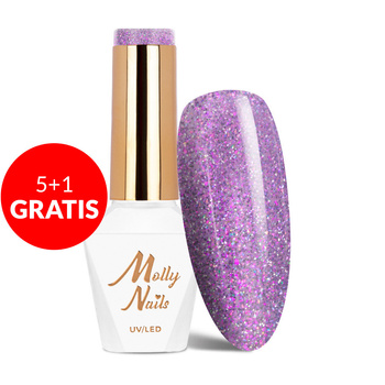 5+1 gratis Molly Nails Shocking Shine Time Lie Hybridlack, HEMA/Di-HEMA-frei, 8 g, Nr. 682