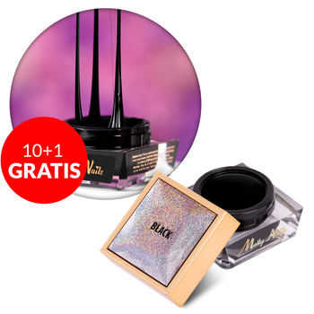 10+1gratis Żel do zdobień Spider Gel MollyNails black czarny 5g