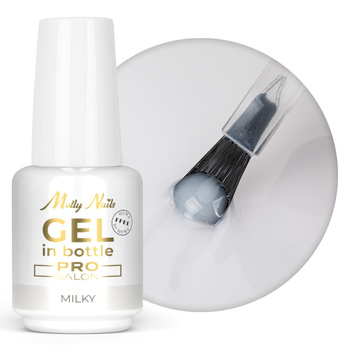 Gel modellante in flacone con pennellino Gel in Bottle Molly Nails Pro Salon Milky senza HEMA/Di-HEMA 15 g