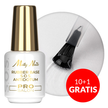 10+1 gratis – Kautschuk-Grundierung für flexible Nägel, Maniküre, Pediküre und zur Verzierung – S.O.S. Antidotum Pro Salon Molly Nails Clear 15 g