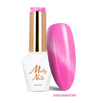 Lakier hybrydowy LED/UV Gel Polish Cat Eye Pastel Nr 274 Bubblegum Molly Nails HEMA/Di-HEMA Free 8g