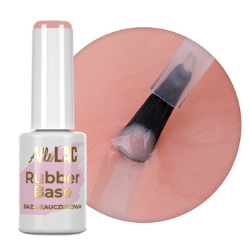 Base de caucho Rubber Base AlleLac Peach Bling sin HEMA ni Di-HEMA, 7 g, n.º 7