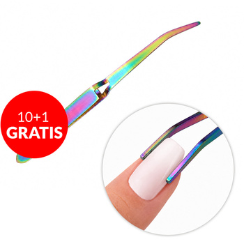 10+1gratis Profesjonalna zaciskarka do tunelu paznokci MollyNails tęczowa