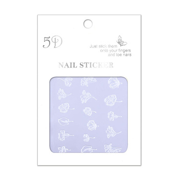 Autocollants bijoux 5D, fleurs acryliques bombées, ZD3075, blancs