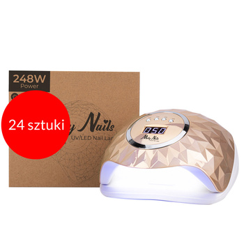 24-piece Molly Nails 248W Dual UV/LED Nail Lamp for hybrid nail polish, gels, and acrylic gels – Gold Y13, 3m cable length